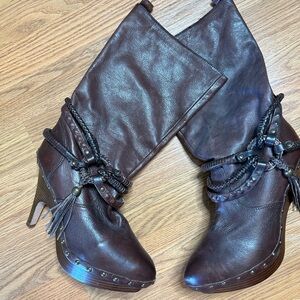 Dolce Vita Leather Platform Slip-on Boots